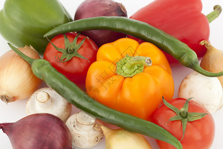 色彩多彩的蔬菜食品绿色洋葱食物配料香料宏观背景图片
