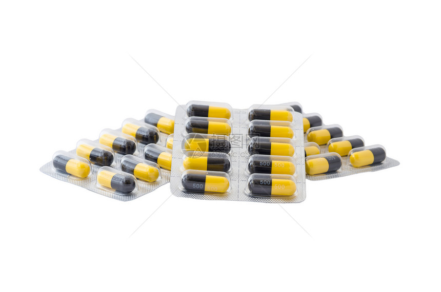 黑色和黄色胶囊制药药店剂量宏观团体疾病药品图片