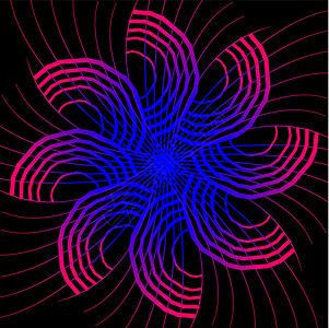 黑色背景几何线矢量艺术粉红色漩涡失真网络旋转弯曲图标线条网站几何背景图片