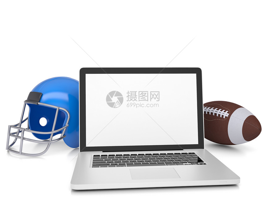 膝上型计算机 足球头盔和球互联网展示技术电脑插图商业竞赛机动性游戏笔记本图片