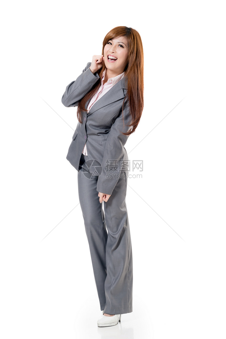 女商务人士在手机上交谈快乐魅力喜悦成功办公室成人人士女士商务商业图片