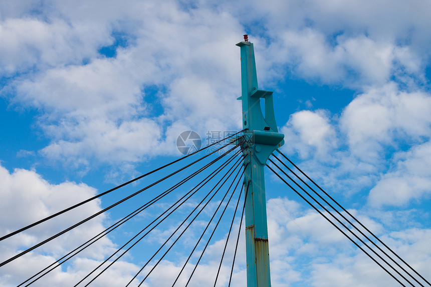 悬吊桥水平建筑学电缆金属电线光束图片