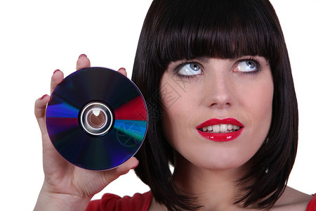 光盘宣传素材显示女性光碟背景