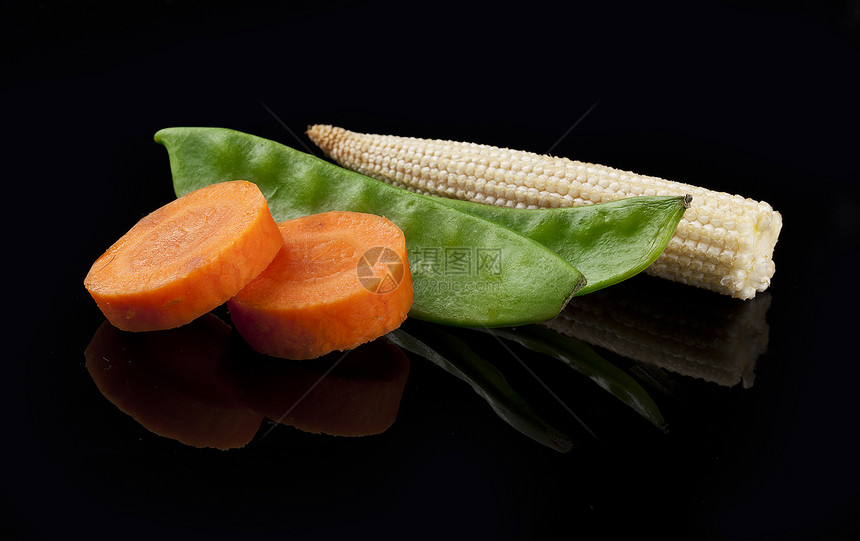 蔬菜黑色反射食物青豆生产绿色饮食玉米图片