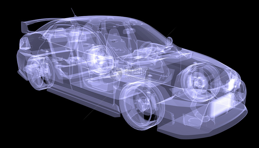 X射X光概念车宏观车轮跑车轿车汽车奢华车辆力量玻璃绘画图片