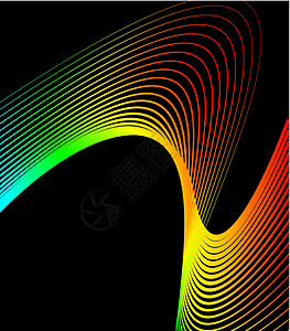 哇欧黑色背景混合颜色线矢量艺术几何旋转粉红色插图网站涡流漩涡弯曲设计网络插画