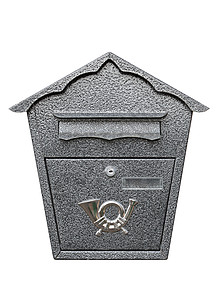 金属信箱字母办公室灰色邮件盒子邮箱白色背景图片
