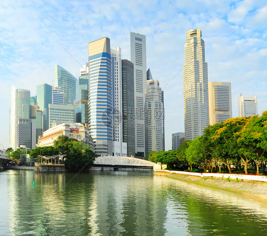 新加坡地标码头建筑港口反射商业海岸太阳办公室阳光图片