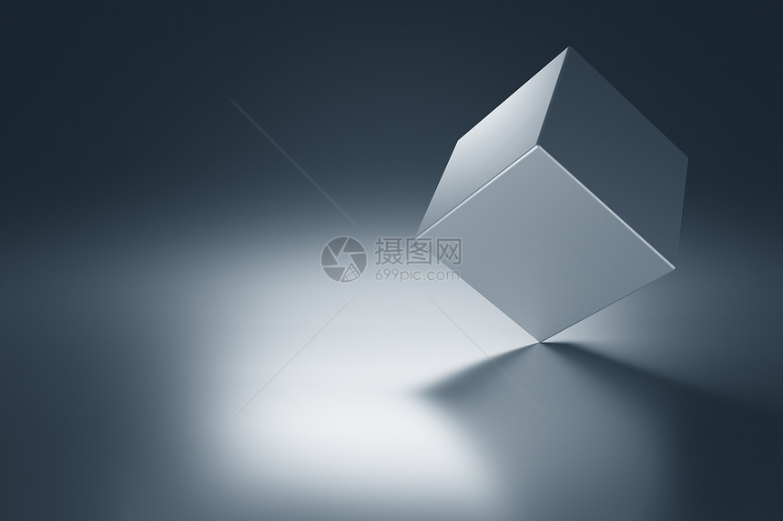 金属立方体反射合金概念工业图片