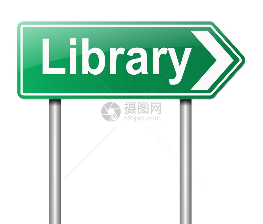 图书馆标志服务设施贷款建筑记录智慧知识图书插图路标图片