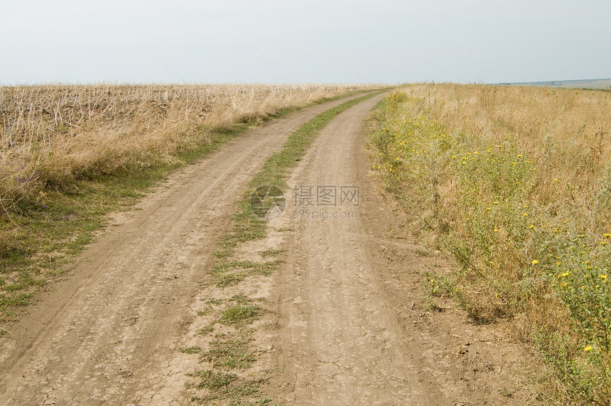 农村道路天堂生态村庄土壤白色乡村蓝色草原草本植物远景图片