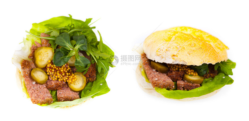 美味又健康的三明治小吃午餐面包食物早餐黄瓜蔬菜图片