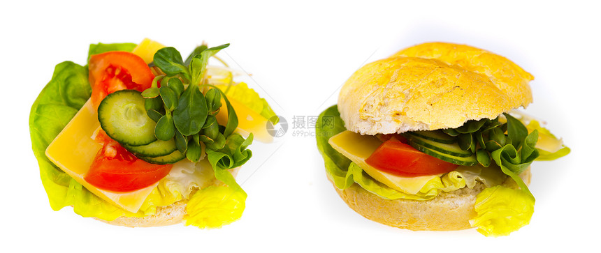 美味又健康的三明治早餐面包食物黄瓜午餐蔬菜小吃图片
