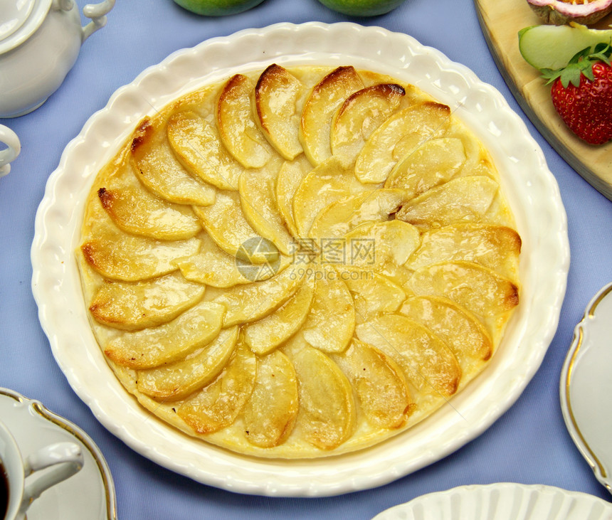 平苹果派美食食物设置味道烹饪糕点小吃桌面营养用餐图片