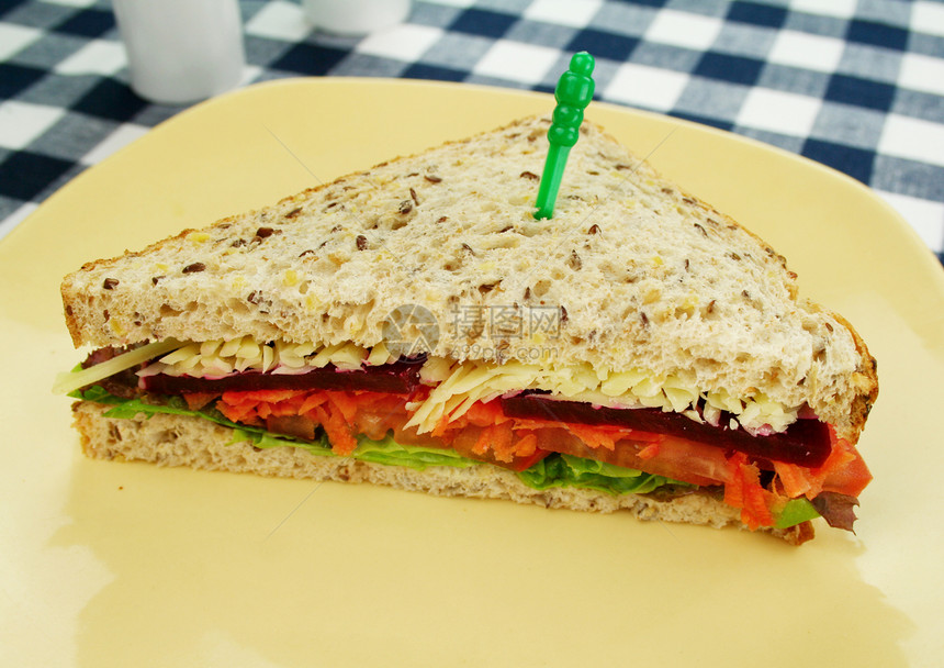 沙拉三明治用餐沙拉草药营养烹饪面包午餐食物胡椒味道图片