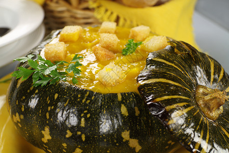 南瓜汤烹饪液体壁球食物用餐美食葫芦浓汤营养味道高清图片