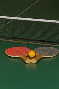台表网球套式游戏行动时间球拍竞赛乒乓球比赛空闲闲暇红色背景图片