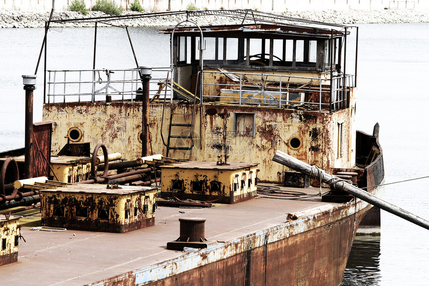 旧船航海巡航血管出口货物港口黄色旅行管子甲板图片