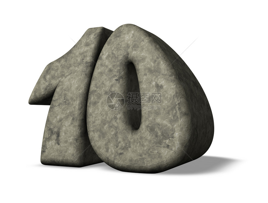 10号生日石头纪念碑周年数数插图纪念日反射数学图片