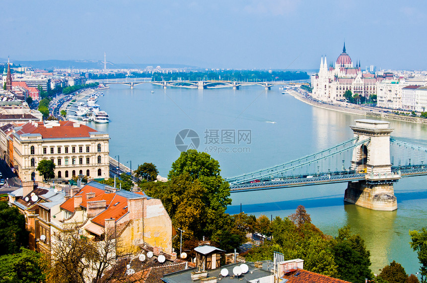 布达佩斯视图景观地标首都城市历史旅行风景议会图片