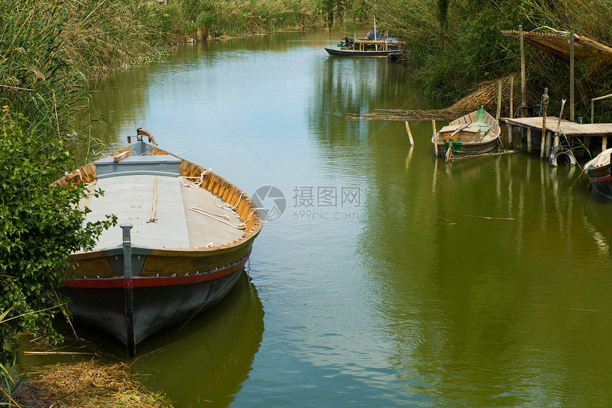 La Albufera渔船自然公园湿地钓鱼运河遗产自然保护区传统图片