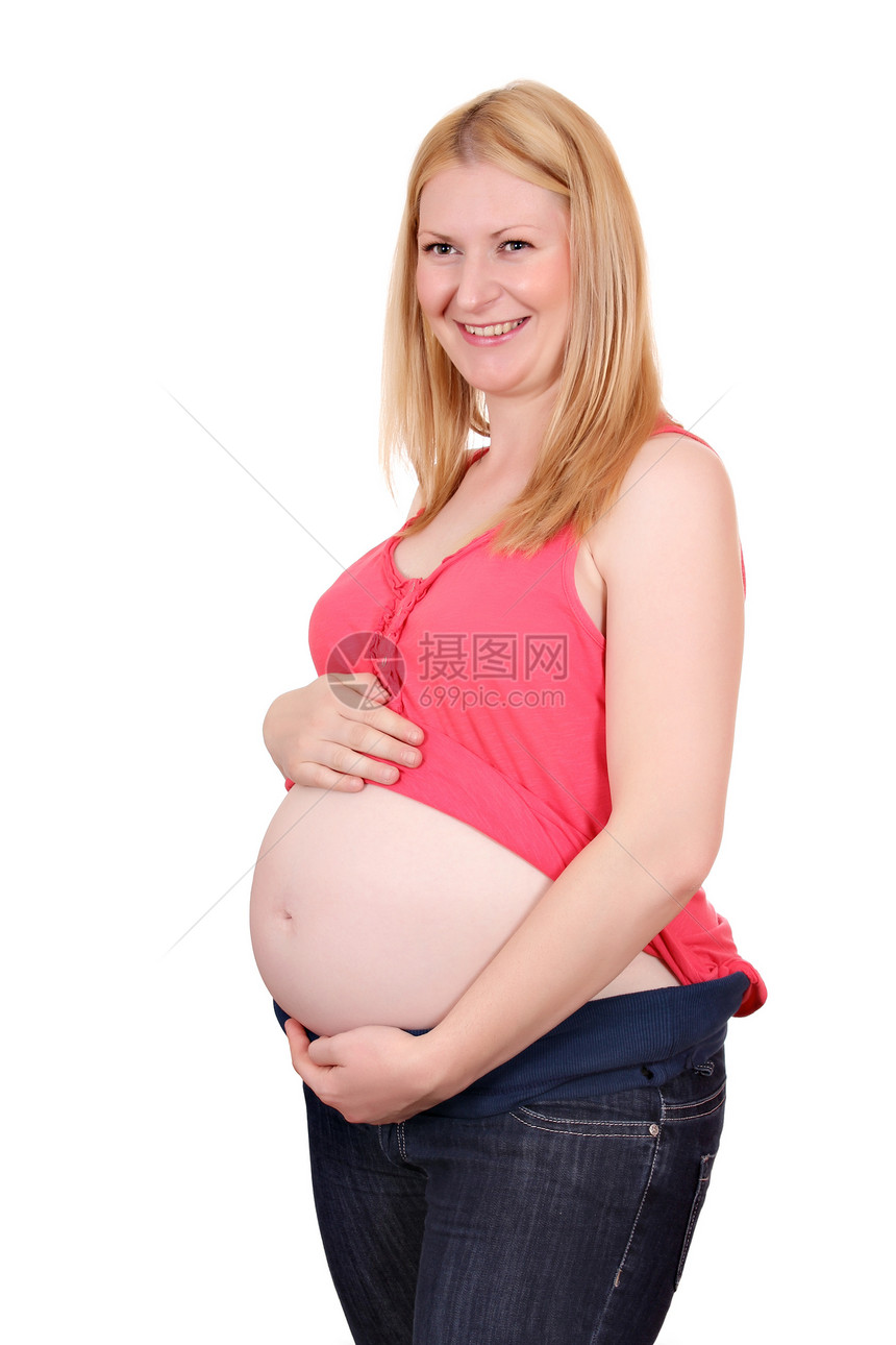 白种背景的怀孕妇女生活成人父母母亲肚子微笑妈妈女孩女性母性图片