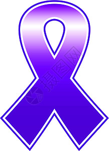 乳癌紫色丝带 白上隔绝背景图片