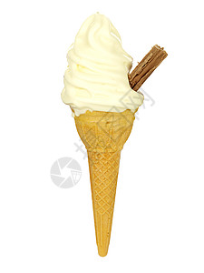 冰淇淋薄片白色短号香草奶油食物背景图片