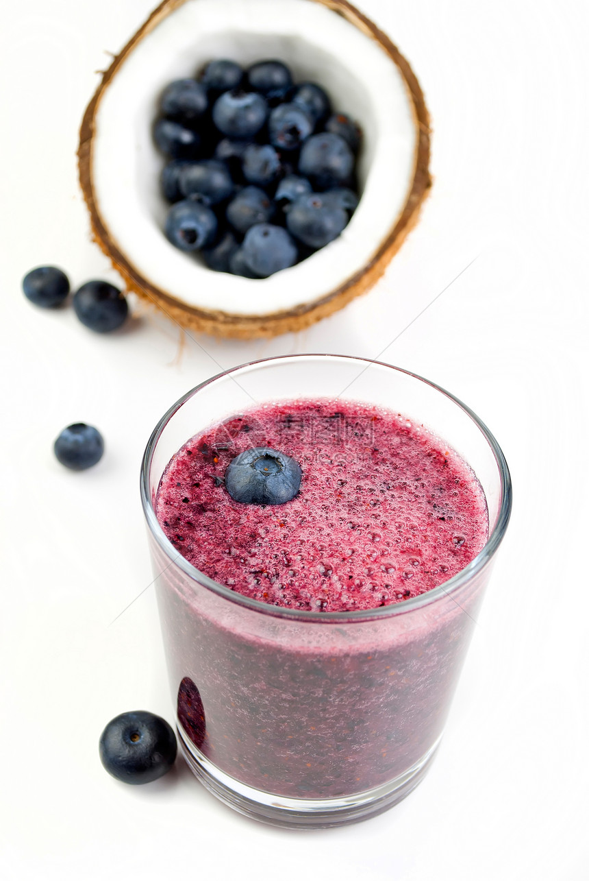 蓝莓冰雪玻璃奶油茶点水果营养薄荷早餐果汁浆果食物图片