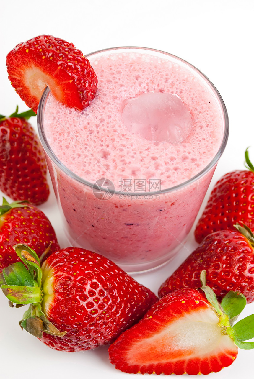 草莓冰淇淋营养食物甜点牛奶茶点饮食奶油早餐酸奶叶子图片