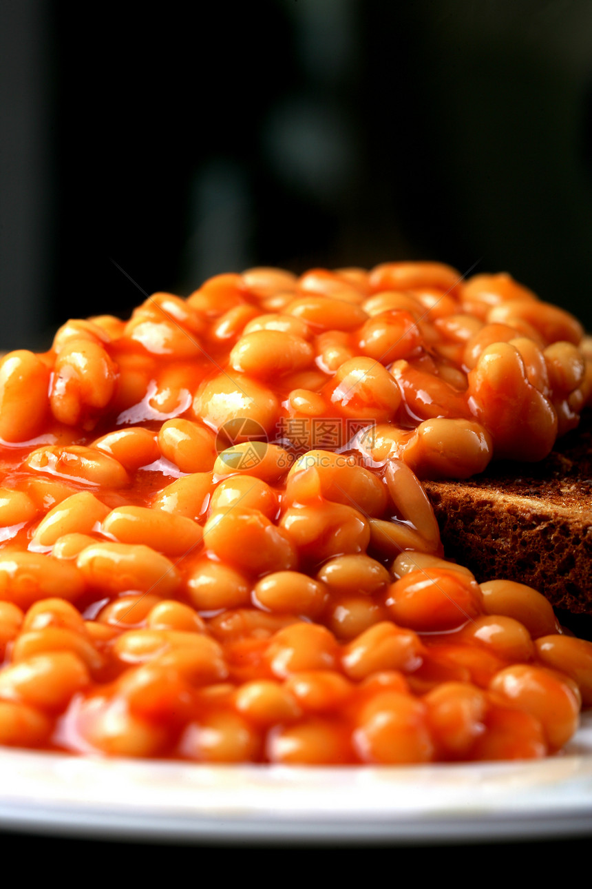 烤豆汤小麦棕色健康豆子粮食纤维午餐图片