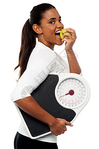 让艾远离每天一个苹果让医生远离营养女性教练食物青年减肥女士水果活力培训师背景