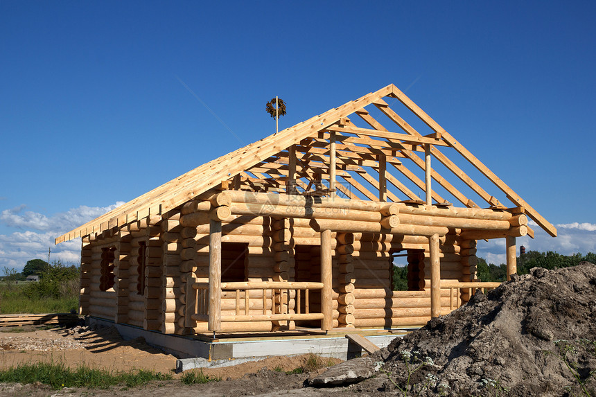 以原木建造的房屋国家木材木屋家园框架小屋房子木头日志建筑学图片