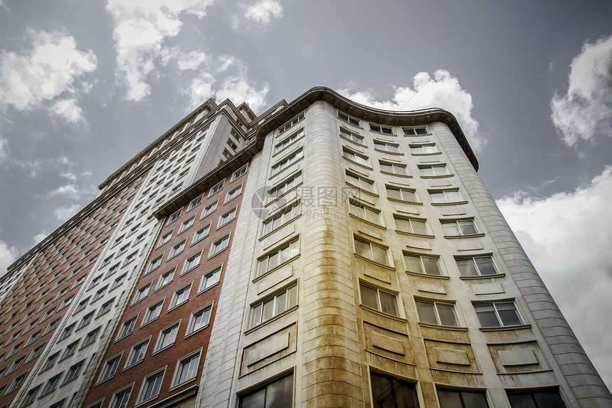 马德里 格兰维亚街西班牙广场典型的建筑楼图片