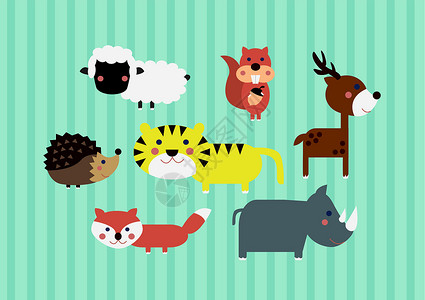 Clipart - 婴儿用木板动物 2背景图片