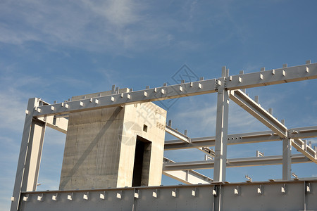 混凝土和钢铁建筑框架背景图片