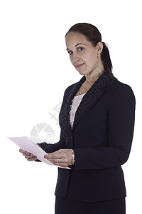 持有证件的女商务人士的肖像商务女性报告生意人人士女士文档背景图片