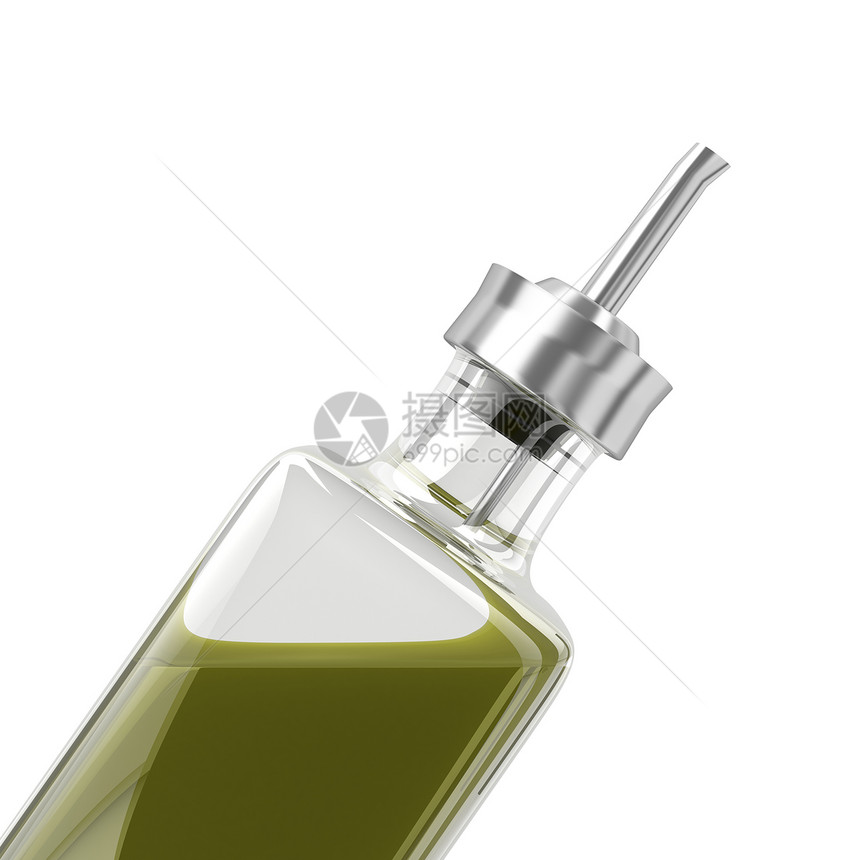 橄榄油瓶子绿色液体玻璃烹饪处女食物蔬菜图片