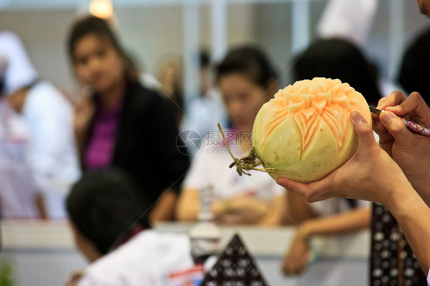 第7类手工装饰品西瓜香瓜食物雕刻文化阐述营养盘子图片