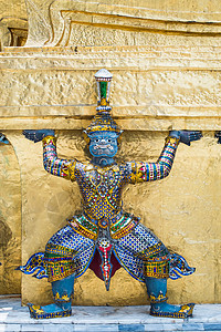 泰国巨型泰国瓦特棱形雕像精神旅游雕塑恶魔宗教上帝建筑寺庙旅行佛教徒背景图片