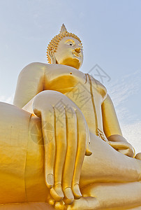泰王国寺庙里的大佛背景图片