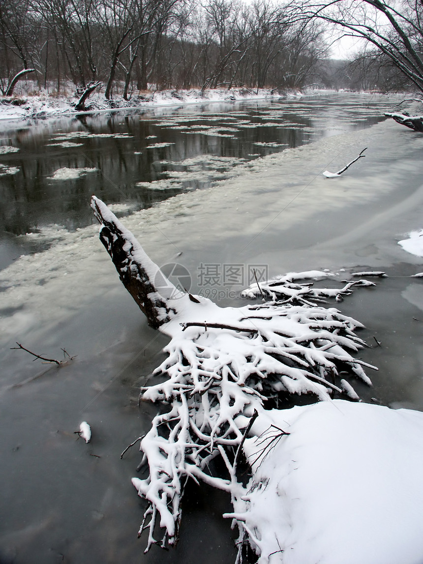 Kishwaukee河冬季景点图片