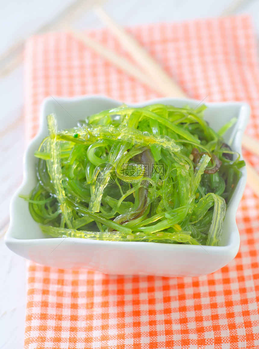 chuka沙拉海鲜午餐食物竹卡餐厅蔬菜坚果海藻文化饮食图片