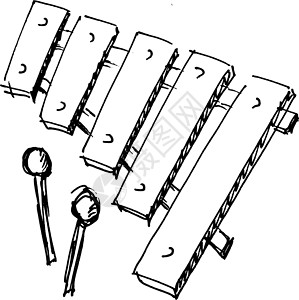 民谣图片x 音频孩子材料卡通片民谣玩具木琴享受金属手绘木头插画