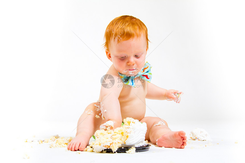 一年老蛋糕粉碎儿童尿布工作室食物绿色生日生日蛋糕领带婴儿孩子们图片