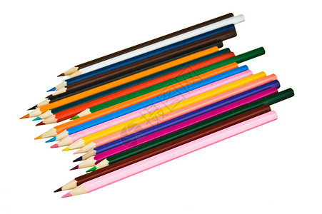 彩色铅笔工具艺术学校白色艺术家背景图片