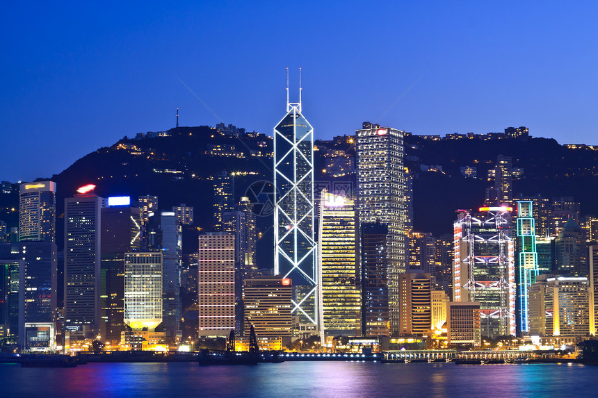 香港港视图建筑地标天际建筑学天空市中心港口蓝色办公室玻璃图片