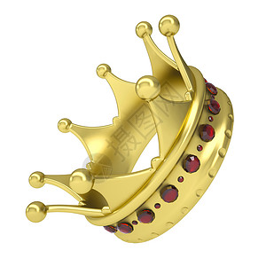 金冠装饰红宝石金子波峰公主贵族国王古董珍珠王国典礼插图背景图片