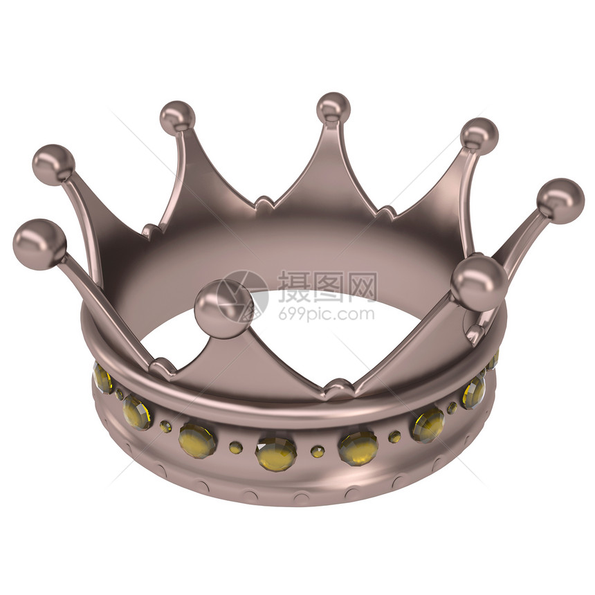装饰黄色蓝宝石的青铜冠公主珍珠加冕君主荣耀贵族插图权威典礼艺术图片