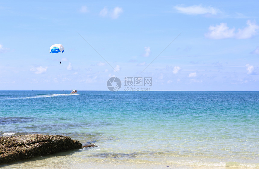 美丽的海景景观 泰国高山萨梅特岛环境支撑海浪天空天蓝色巨石地平线海洋热带石头图片